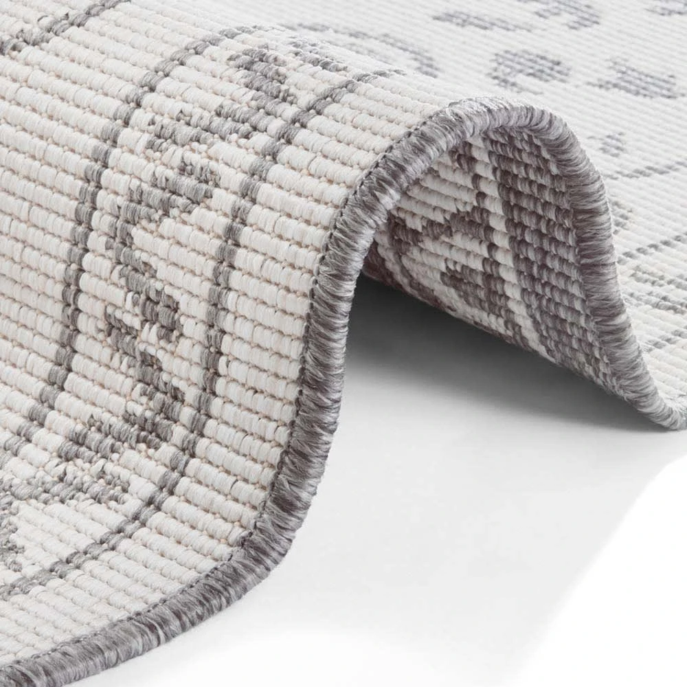 In- & Outdoor Wendeteppich Leyte Grau Creme – Bild 4