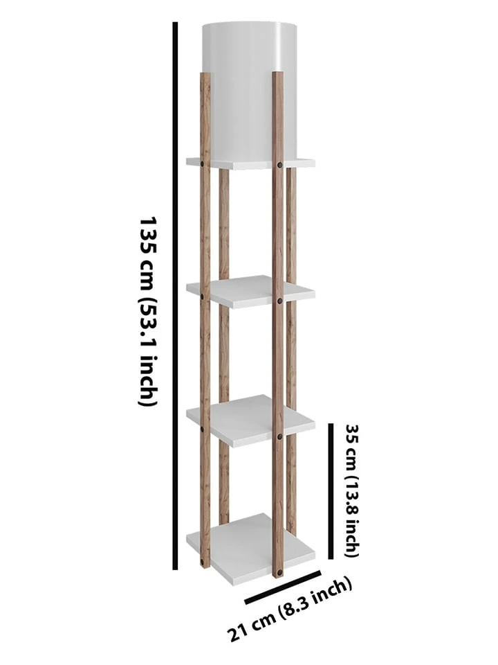 Standleuchte "Nora" In Hellbraun/ Weiß - (H)135 X Ø 21 Cm – Bild 3