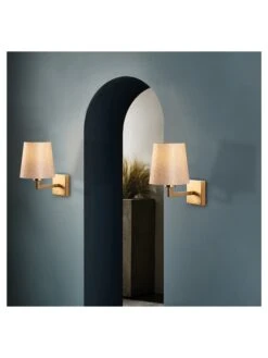 Wandleuchte "Profil" In Gold/ Beige - (B)18 X (H)30 Cm