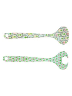 Salatbesteck "Flora" In Grün/ Hellblau - (L)26,5 Cm