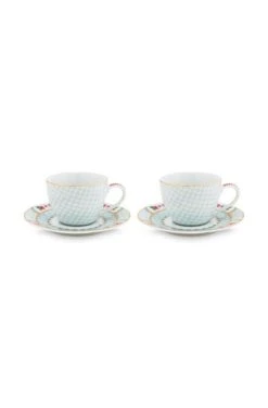 Pip Studio 2er-set: Geschirr "Espresso Cups & Saucers Blushing Birds" In Weiß - 120 Ml