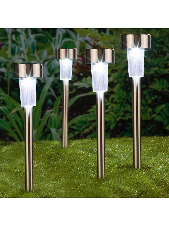4er.Set: LED-Solar-Edelstahl-Gartenstecker - (H)36,5 Cm – Bild 3