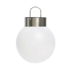 Hänge-Solarleuchten-Set, 2-tlg. Kugel, Weiß