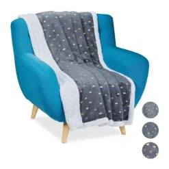 1x Kuscheldecke In Grau/ Weiß - (B)150 X (T)200 Cm