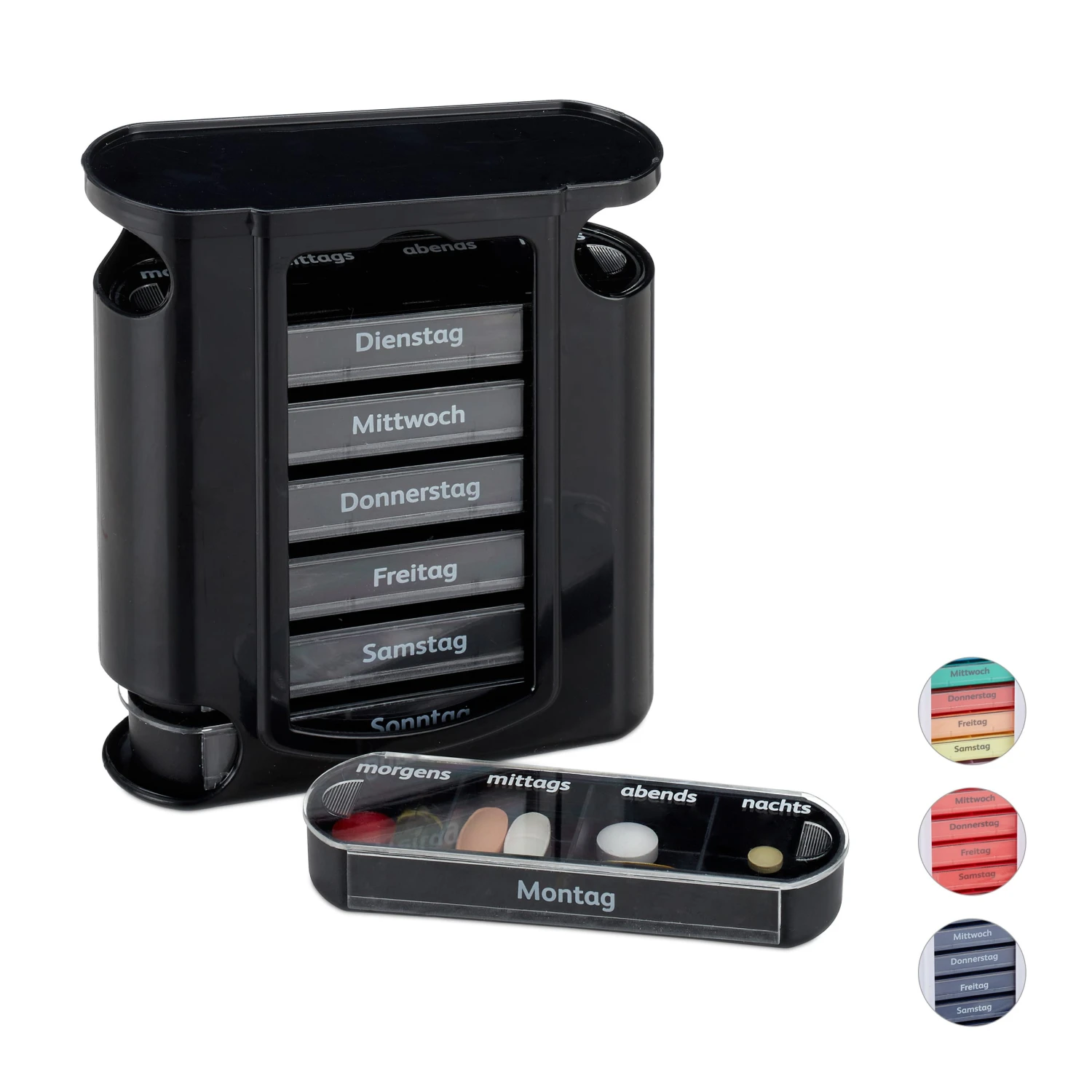 1x Pillendose In Schwarz