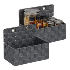 2 X Aufbewahrungskorb In Grau - (B)25x (H)20 X (T)15 Cm