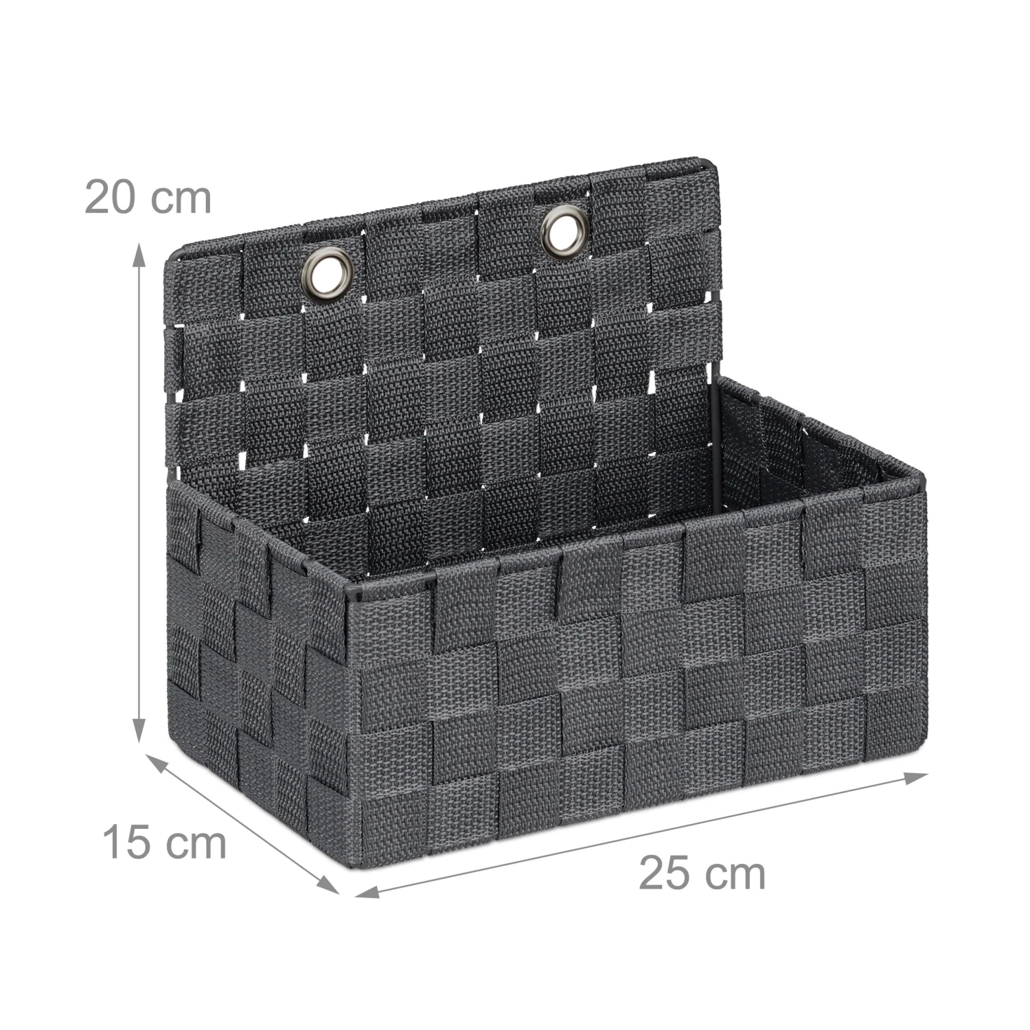 2 X Aufbewahrungskorb In Grau - (B)25x (H)20 X (T)15 Cm – Bild 4