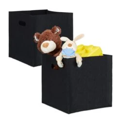 2x Filzkörbe In Schwarz - (B)30 X (H)30 X (T)30 Cm