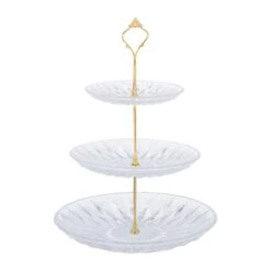 Etagere In Transparent/ Gold - (H)33 X Ø 25 Cm