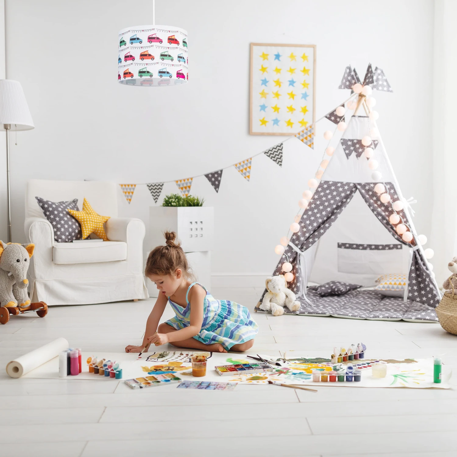 Hängelampe "Autos" In Bunt - (H)140 X Ø 35 Cm – Bild 2