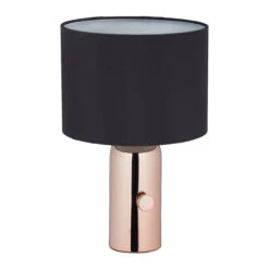 Nachttischlampe In Schwarz/ Roségold