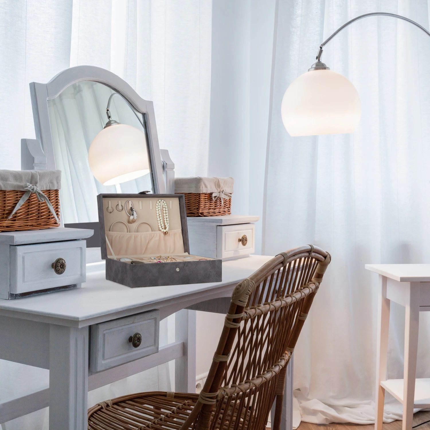 Schmuckkästchen In Grau - (B)29 X (H)10 X (T)20 Cm – Bild 2