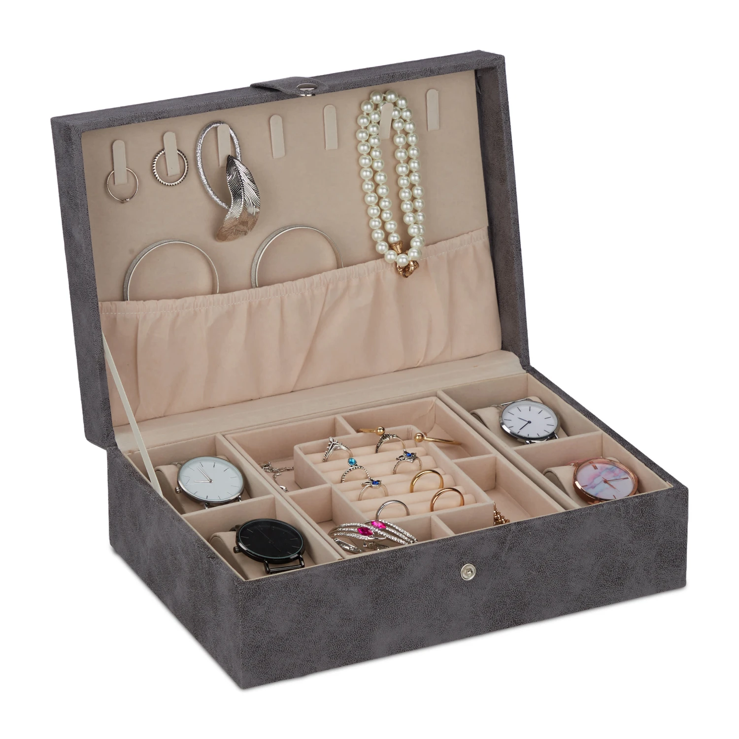 Schmuckkästchen In Grau - (B)29 X (H)10 X (T)20 Cm – Bild 8