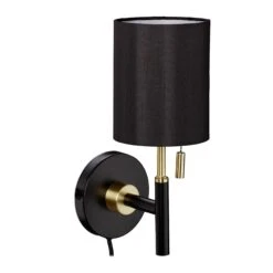 Wandleuchte In Schwarz/Gold