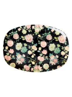 Rice Servierteller In Schwarz/ Bunt - (L)30 X (B)22 Cm