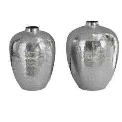 Vase ORIENTAL In Silber - 25 X 32 X 25cm