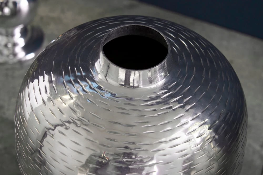Vase ORIENTAL In Silber - 25 X 32 X 25cm – Bild 6