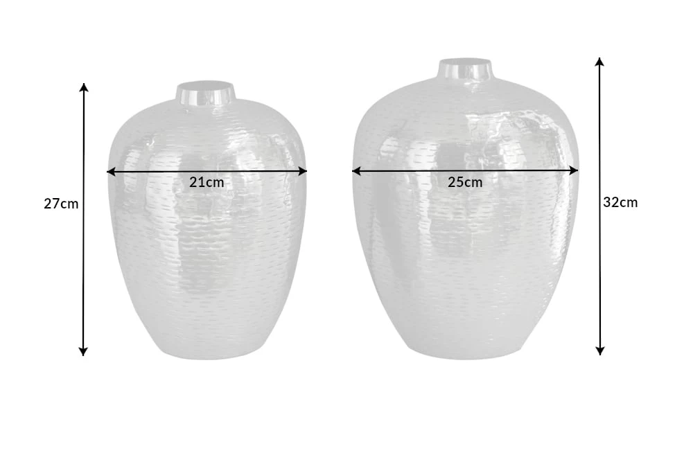 Vase ORIENTAL In Silber - 25 X 32 X 25cm – Bild 10