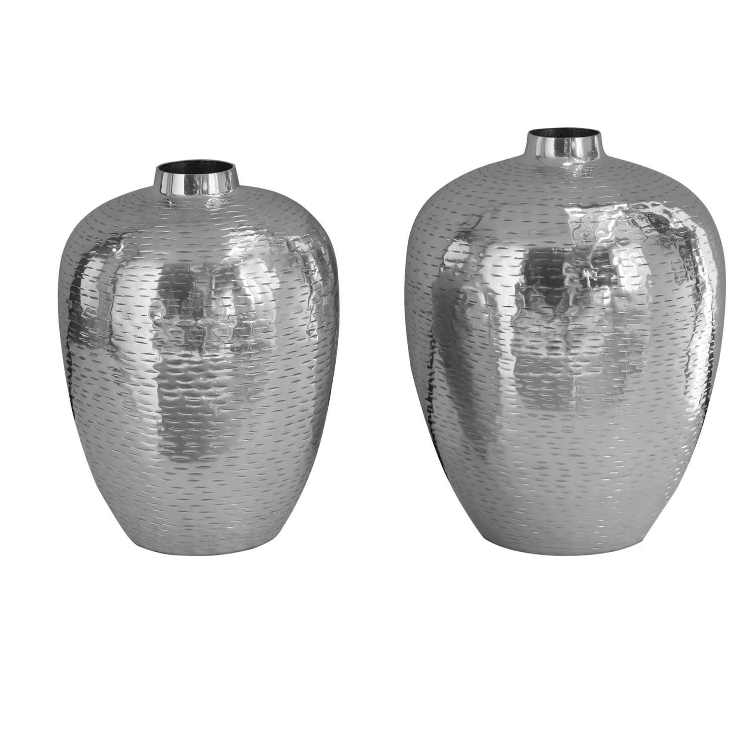 Vase ORIENTAL In Silber - 25 X 32 X 25cm