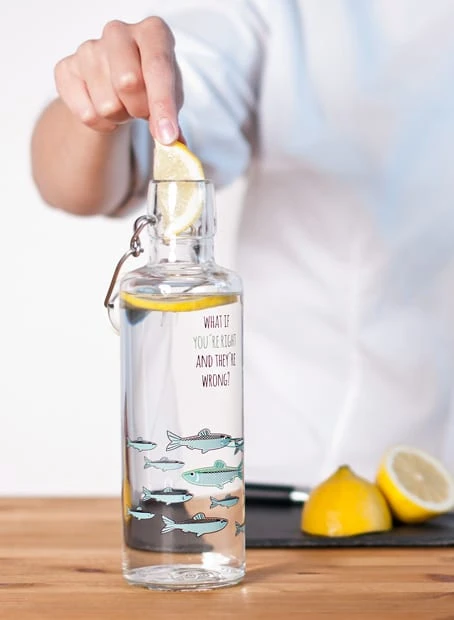 Trinkflasche "You're Right" In Türkis/Weiß/Schwarz - 600ml – Bild 3