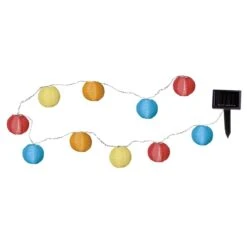 Star Trading LED Solar Lichterkette 10 Lampions In Bunt - L: 2,7m