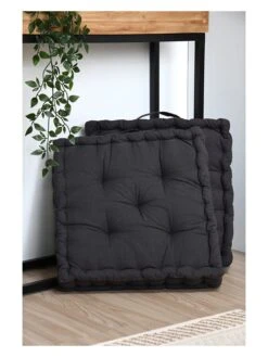 Bodenkissen "Willow" In Schwarz - (L)40 X (B)40 Cm