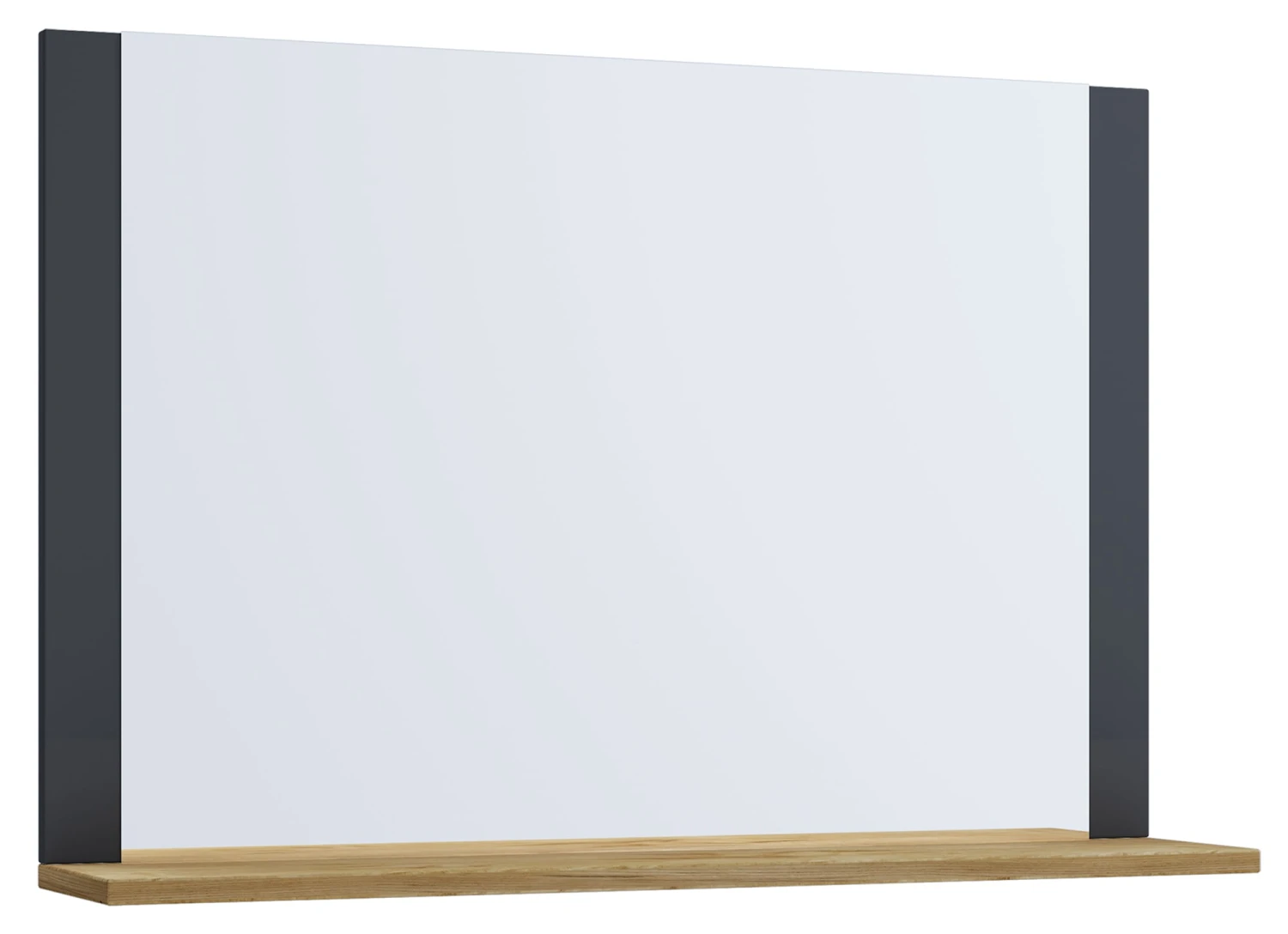 Badspiegel Wandspiegel Mit Lendas Ablage Modellbezeichnung In Anthrazit / Honig-Eiche