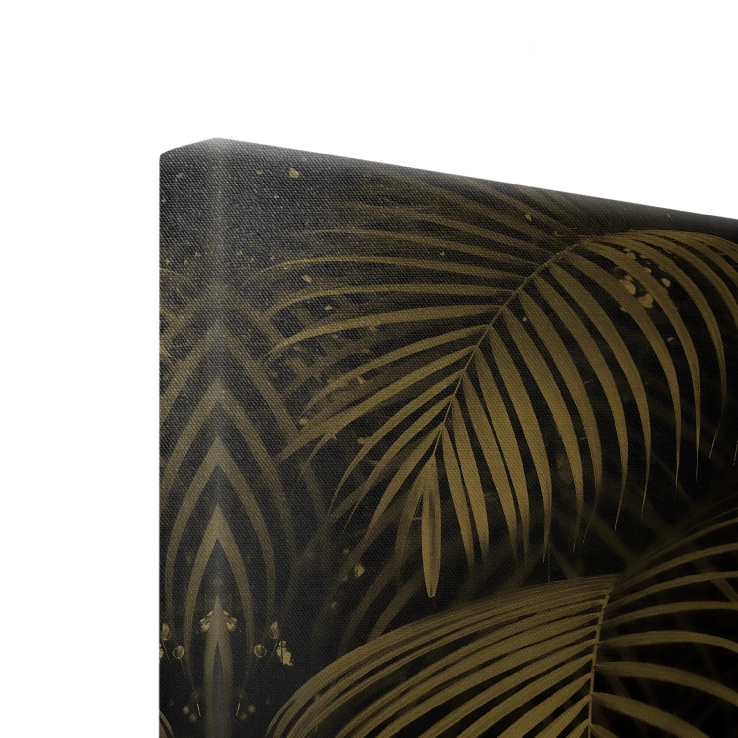 Leinwandbild Gold - Schwarze Palmwedel In Schwarz – Bild 7
