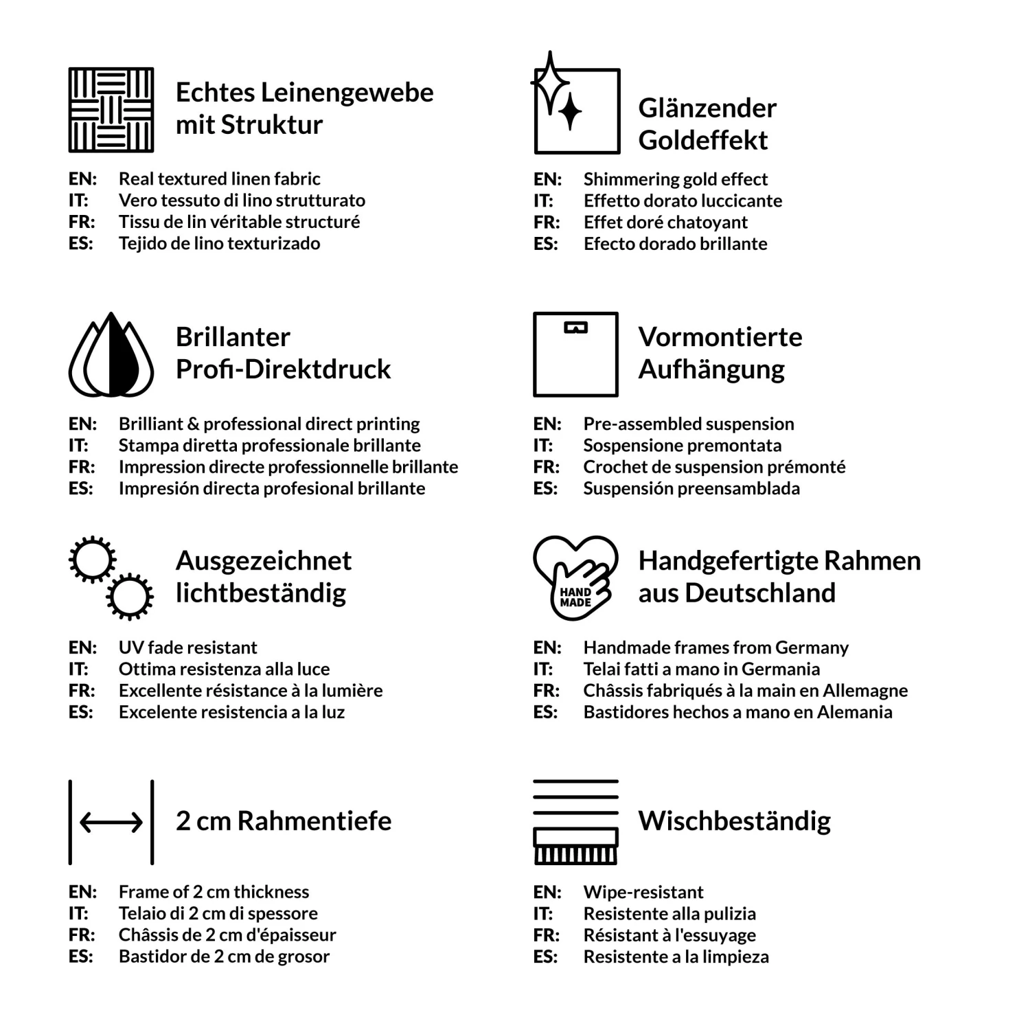 Leinwandbild Gold - Schwarze Palmwedel In Schwarz – Bild 9