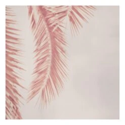 Leinwandbild - Rosegoldene Palmenblätter In Rosa