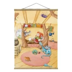 Stoffbild - Frida Erzählt Vom Hexentreffen In Creme-Beige