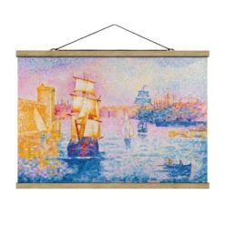 Stoffbild - Henri E. Cross - Port De Marseille In Blau