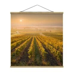 Stoffbild - Herbstliche Weinberge Bei Wien In Gelb