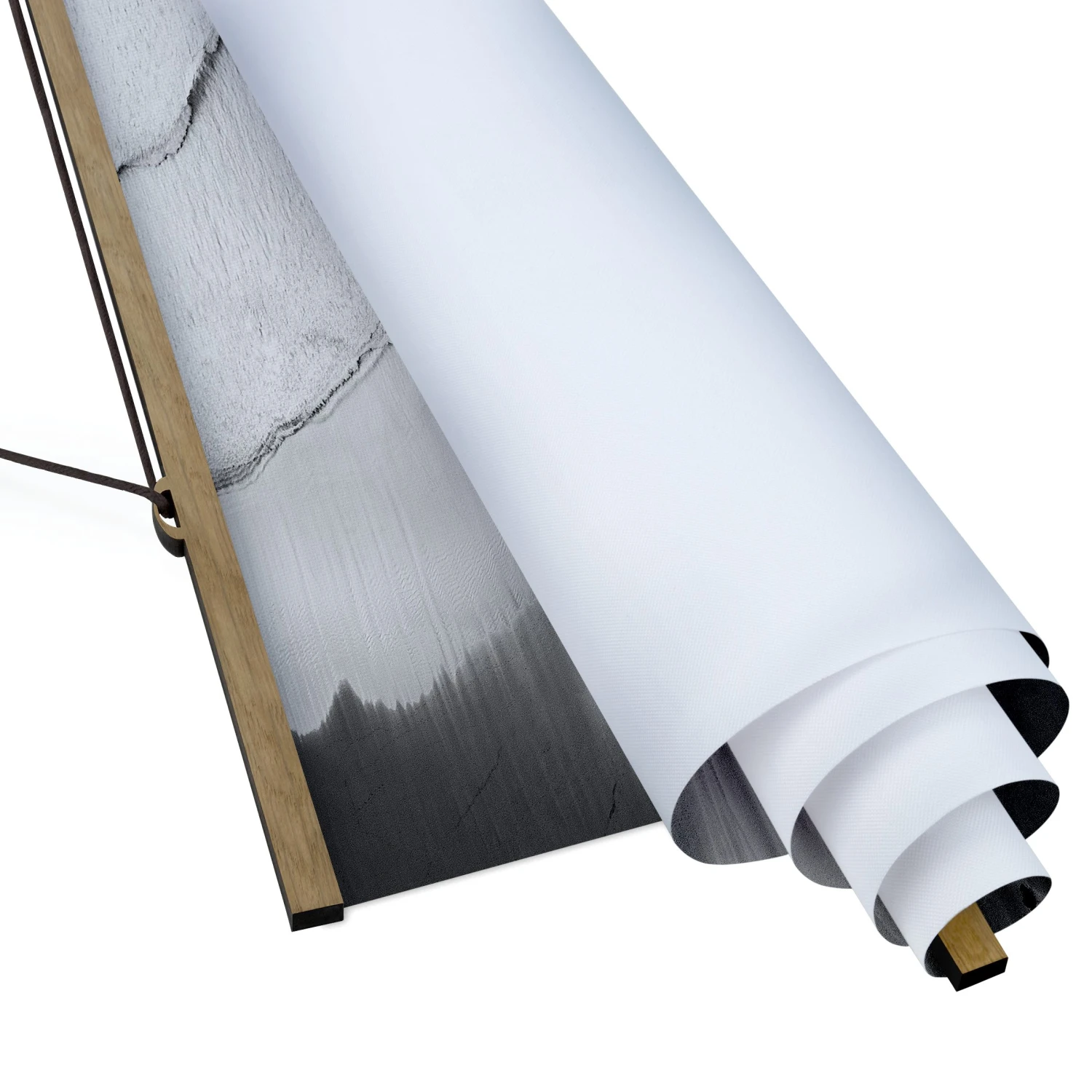 Stoffbild - Leichter Wellengang Am Strand Schwarz Weiß In Schwarz-Weiß – Bild 5