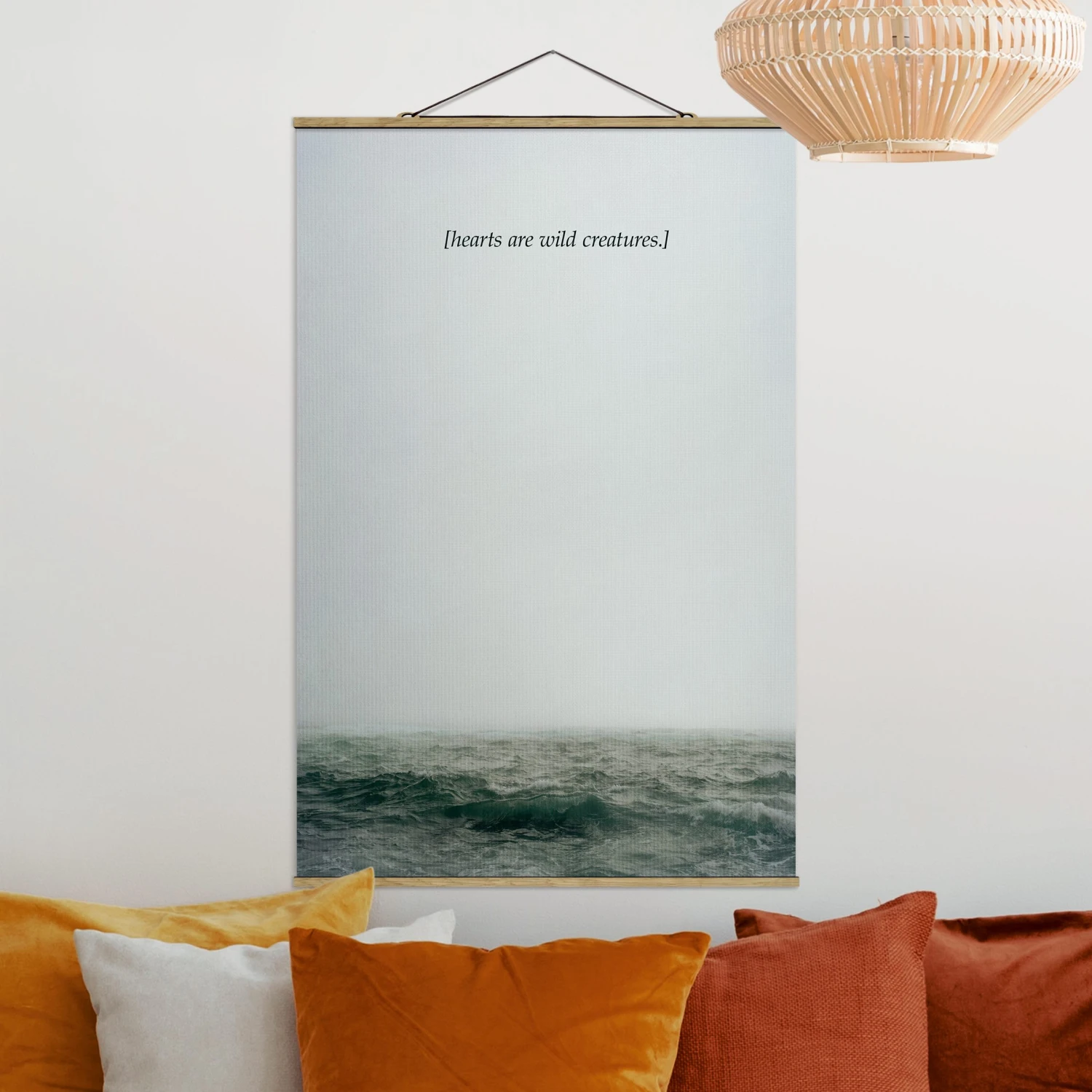 Stoffbild - Lyrische Landschaften - Herzen In Grau – Bild 2