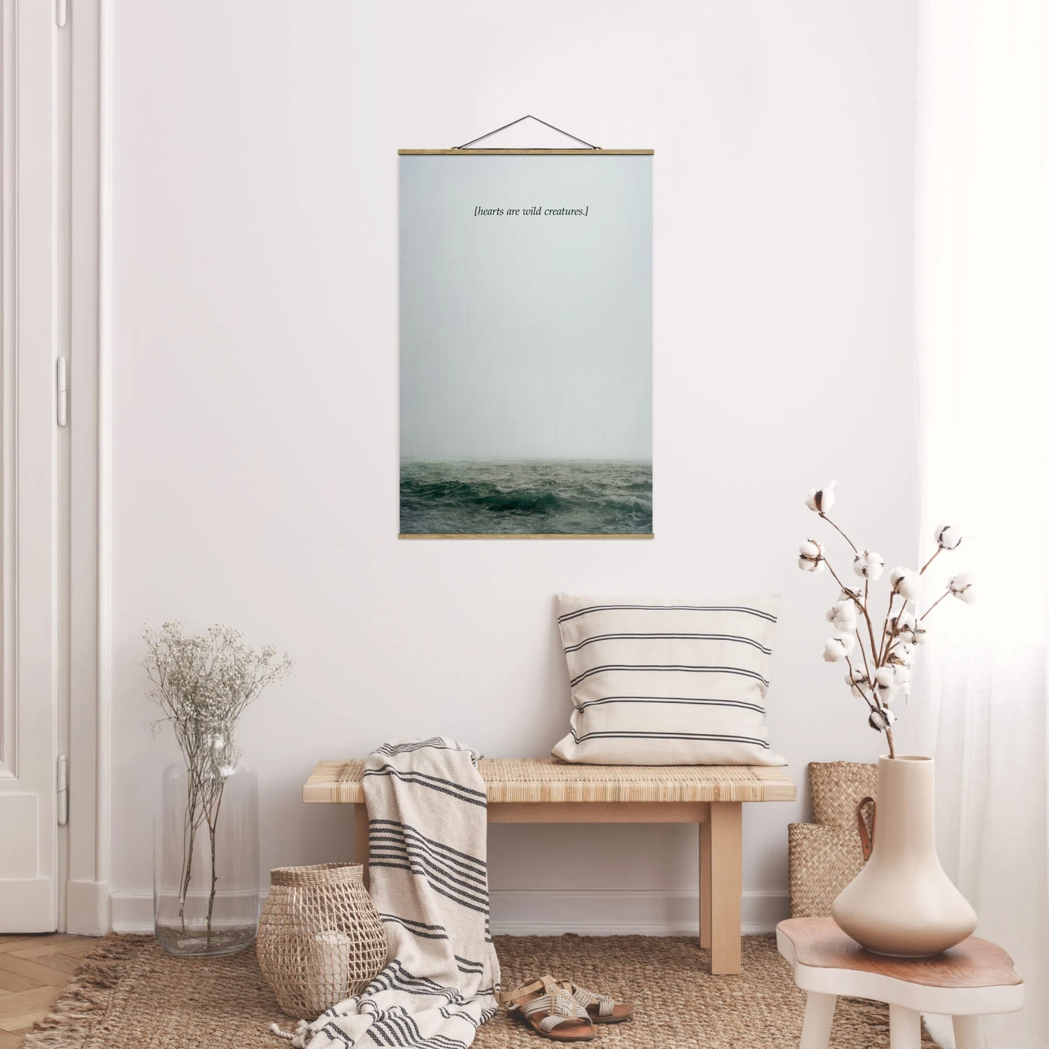 Stoffbild - Lyrische Landschaften - Herzen In Grau – Bild 4