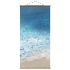 Stoffbild Mit Posterleisten - Ebbe Und Flut In Farbe I In Blau