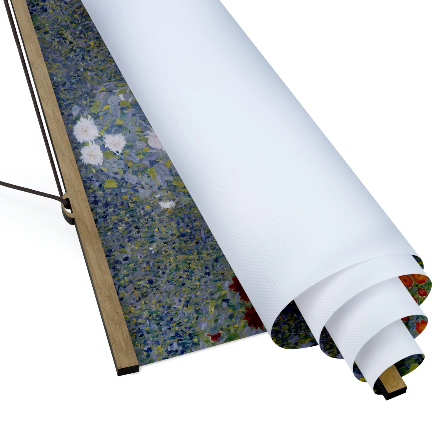 Stoffbild Mit Posterleisten - Gustav Klimt - Bauerngarten In Violett – Bild 6