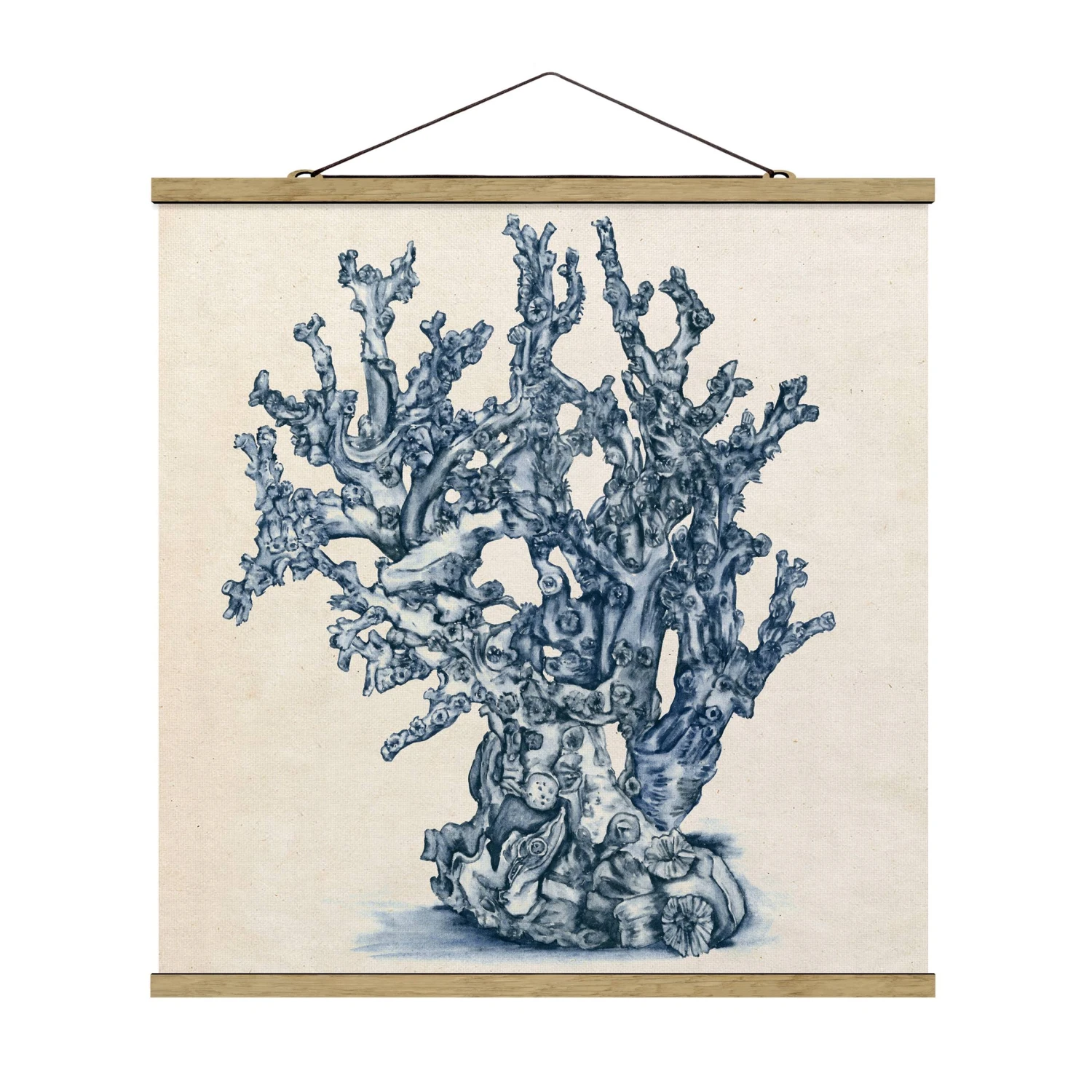 Stoffbild Mit Posterleisten - Meereskorallen Studie II In Creme-Beige