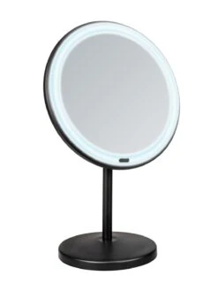 Wenko LED Stand-Kosmetikspiegel Onno Schwarz In Schwarz